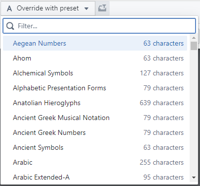 Character Set Preview