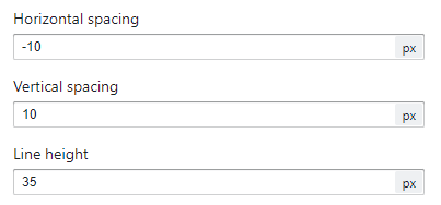 Spacing and Line Height Inputs
